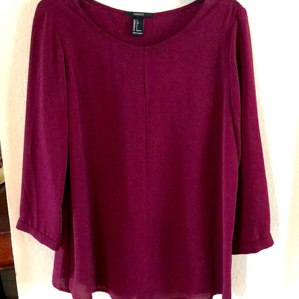 Women’s Small Forever 21 Long Sleeve Maroon Top